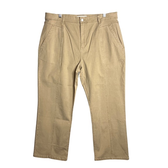 KanCan Pants - KanCan‎ Khaki Ankle Pants Size 16 Tan Straight Leg Casual Utility Pockets
